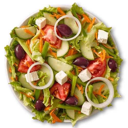 Prawns with garden salad