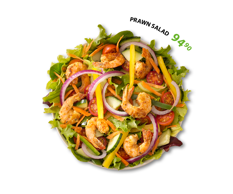 prawn salad with greens