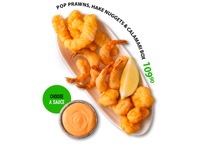 Crunchy fish fingers and chips for 39.90