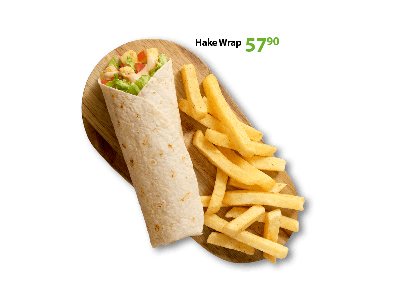 hake chips and prawns meal for 94.90