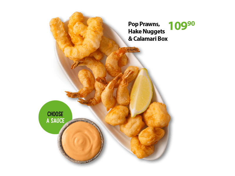 Crunchy fish fingers and chips for 39.90