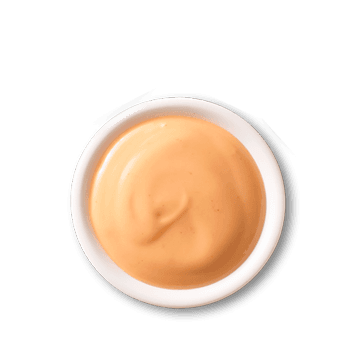 Thousand island sauce in white bowl