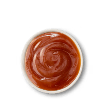 Sweet and sour sauce in white bowl