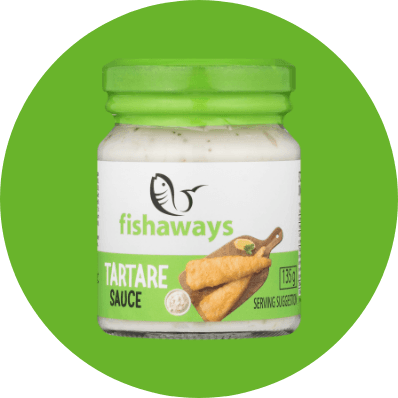 Fishaways tartare sauce in a branded jar