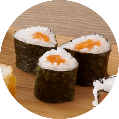 Maki sushu on a wooden board