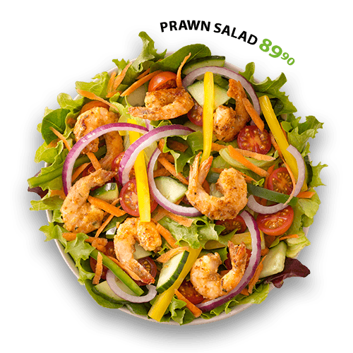 prawn salad with greens